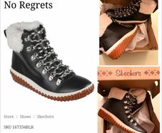 skechers boots new in book uk size 2 black jagged pond boots winter boots fur lined