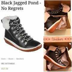 skechers boots new in book uk size 2 black jagged pond boots winter boots fur lined