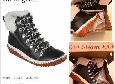 skechers boots new in book uk size 2 black jagged pond boots winter boots fur lined