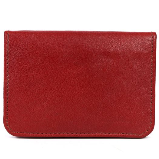 Premium Genuine Leather Wallet for Women Stylish Red Clutch Wallet with Button Closure