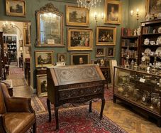 Very nice old oak slope front desk