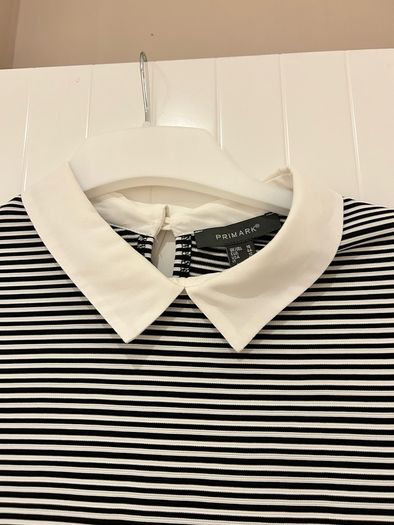 Black and white stripped shirt dress