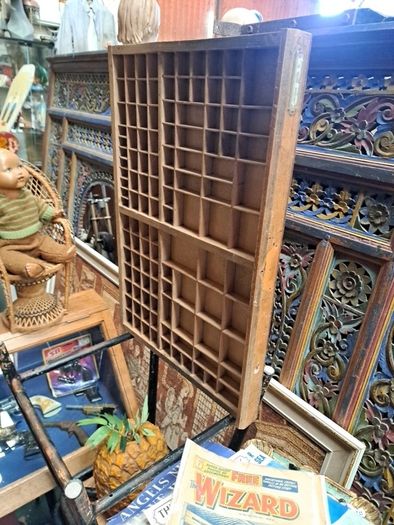 Vintage Wooden Printers Tray
