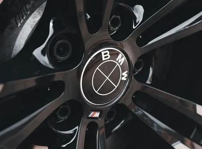 4 x All BMW Black Centre Caps (68mm) Free Post