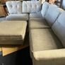 grey corner sofa with matching footstool couch Image 6