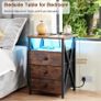 Bedside Table Set of 2 with Charging Station Image 7