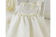 Mamas and Papas Baby Girls Special Occassion Christening or Wedding Silk Rosebud Dress