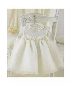 Mamas and Papas Baby Girls Special Occassion Christening or Wedding Silk Rosebud Dress