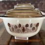 Vintage Pyrex Rustic Brown Trees Casserole Set Image 3