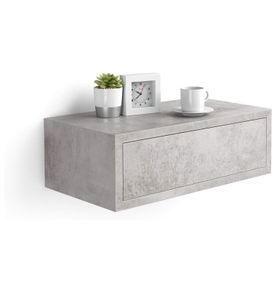 2 Grey Concrete Effect Floating Bedside Tables