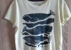 yellow whales motif t shirt 134 cm cotton