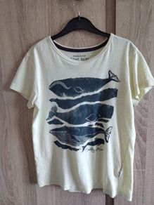 yellow whales motif t shirt 134 cm cotton