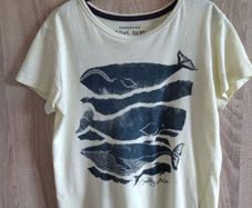 yellow whales motif t shirt 134 cm cotton