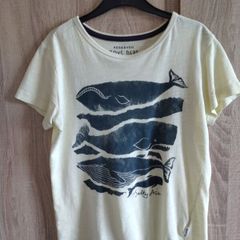 yellow whales motif t shirt 134 cm cotton