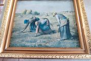 Framed Jean Francois Millet - The Gleaners (1857) - Reproduction of a Classic Painting Print Art on board Peasants Farming the Fields