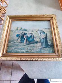 Framed Jean Francois Millet - The Gleaners (1857) - Reproduction of a Classic Painting Print Art on board Peasants Farming the Fields