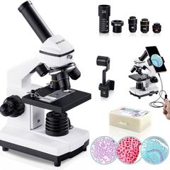 100X-2000X Microscope for Kids Adults, with Microscope Slides Kit, Professional Biological Microscope for Students School Laboratory