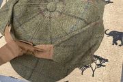 Vintage Green Wool Tweed Deerstalker Hat Large Made in England