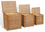 Laundry Box Set 3 Pieces Teak