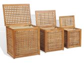 Laundry Box Set 3 Pieces Teak
