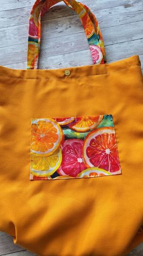 Handmade Tote Bags "Vegan " and "Citrus "