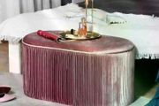 Rectangle Storage Ottoman Mid Century Modern Bench Stool Velvet Footrest