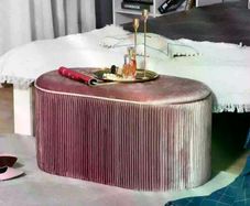 Rectangle Storage Ottoman Mid Century Modern Bench Stool Velvet Footrest