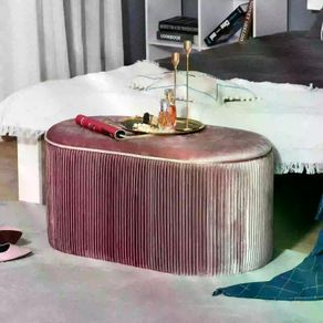 Rectangle Storage Ottoman Mid Century Modern Bench Stool Velvet Footrest