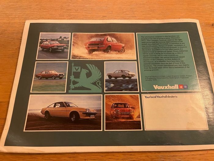 1978 Vauxhall Sales Brochure (Original)