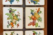 Vintage Pimpernel England Cork Backed Table Mats Fruit Medley 1970s