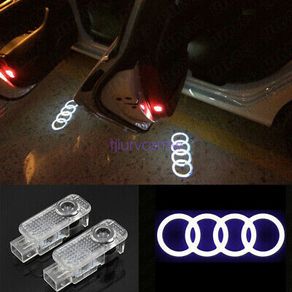 2pcs Led Car Door Lights For Audi A3 A4 B5 B6 B7 B8 A5 C5 A6 C6 C7 A7 A8 Q3 Q5 Q7 A1 S3 S4 S5 S6 S7 Rs Tt Courtesy Welcome Lamps