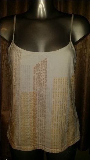 Calvin Klein genuine white printed logo strappy top size UK14/16 EU42/44 Postage included