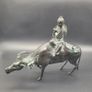 Antique Chinese Bronze of Lohan Seated On An Ox 19th Century Image 2