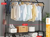 Coat Rack Garment Rack Free-standing Clothes Hanger with Top Rod Clothes Shelves Storage Wardrobe Hanger Floor Cloth Drying Rack
