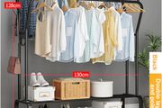 Coat Rack Garment Rack Free-standing Clothes Hanger with Top Rod Clothes Shelves Storage Wardrobe Hanger Floor Cloth Drying Rack