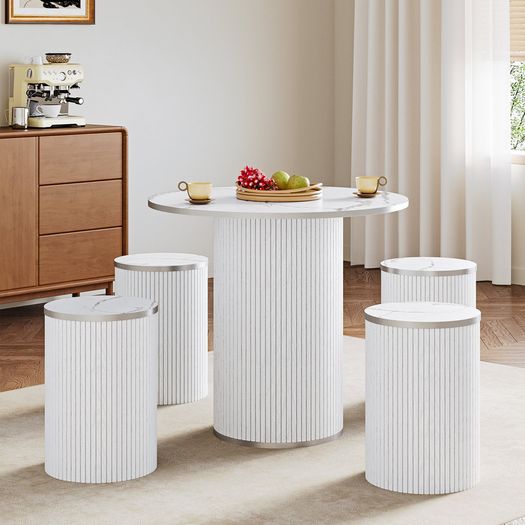 Round Dining Table Pedestal Set