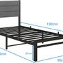 Single Bed Frame with Storage, 3ft Upholstered Bed Frame,Dark Grey Platform Bed,No Box Spring Needed,Mattress Foundation,Strong Steel Slat Support,Under Bed Storage,Easy Assembly Image 3