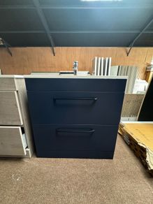 Special Offer Blue Vanity Unit Basin & Tap