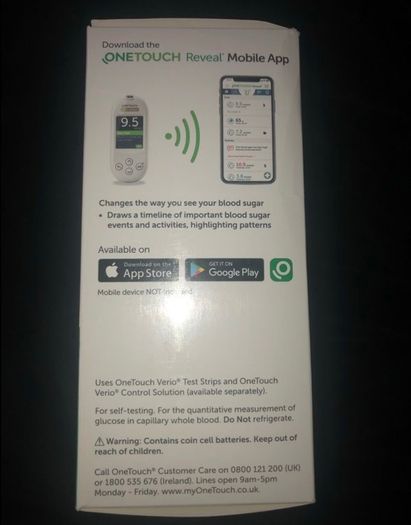 One Touch Verio Reflect Blood Glucose Monitoring System with Bluetooth for diabetics