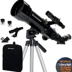Travel Scope 70 Portable Refractor Telescope Kit with Backpack, Black