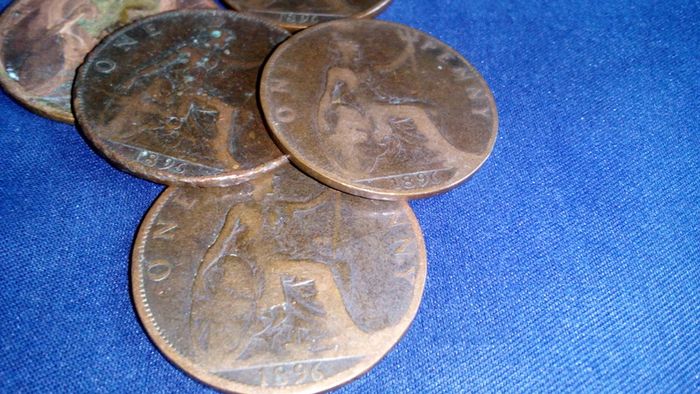 1896 Victoria Pennies.