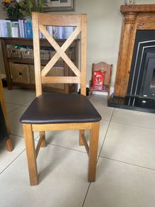 solid Oak chairs x 4