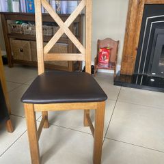 solid Oak chairs x 4