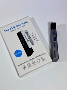 M.2 NVME Enclousure, USB-C External M.2 SSD Enclosure with USB Hub, M.2 Hard Drive Enclousure Supports 2242/2260/2280 M.2 SSD, USB 2.0/SD/TF Card