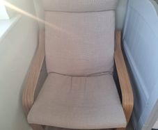 Poang chair and footrest