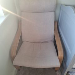 Poang chair and footrest