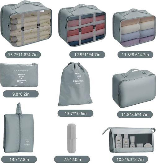 NEW SALE |  Packing Cubes for Suitcase,9PCS Travel Luggage Packing Organizers for Backpack, Waterproof Travel Essentials Bag, Travel Accessories