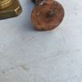 2 solid brass candle holders/ solid copper holy statue Image 8