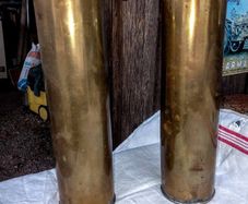 Pair of antique brass hot water bottles