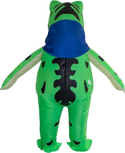 Frog Costume, Adult Inflatable Costume Frog Halloween Costumes Full Body Blow up Cosplay Costume Suit for Men Women Funny Fancy Dress Party